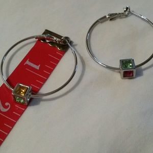 Multi color hoop earrings